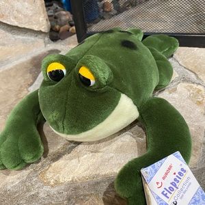 Flopsies Jumpin Jacques Green Soft Plush Frog Toad Aurora - RARE 14”